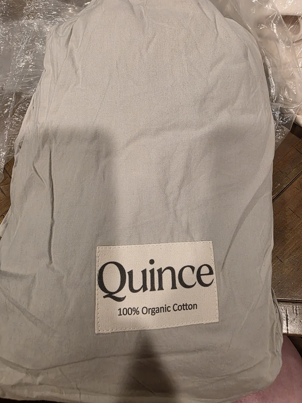Quince Organic Brushed Cotton Duvet Cover - Light Grey - Twin